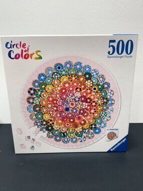 Ravensburger 🔴2/$25🔴Circle of Colors Donuts 500 piece Jigsaw Puzzle